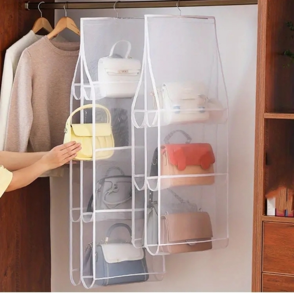 1 piece 6 grid Hanging handbag organizer